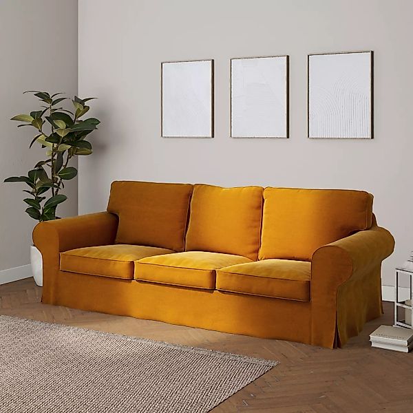 Bezug für Ektorp 3-Sitzer Sofa nicht ausklappbar, honiggelb, Sofabezug für günstig online kaufen