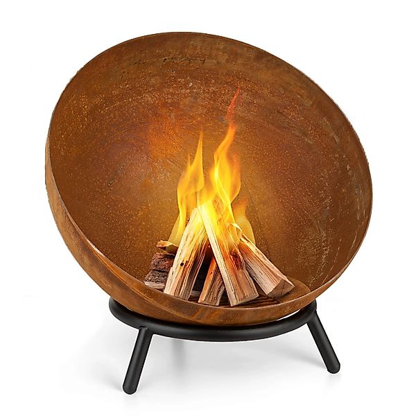 Blumfeldt Fireball Rust Feuerschale Ø 60 cm Kippbare Ascherost Rost-Finish günstig online kaufen
