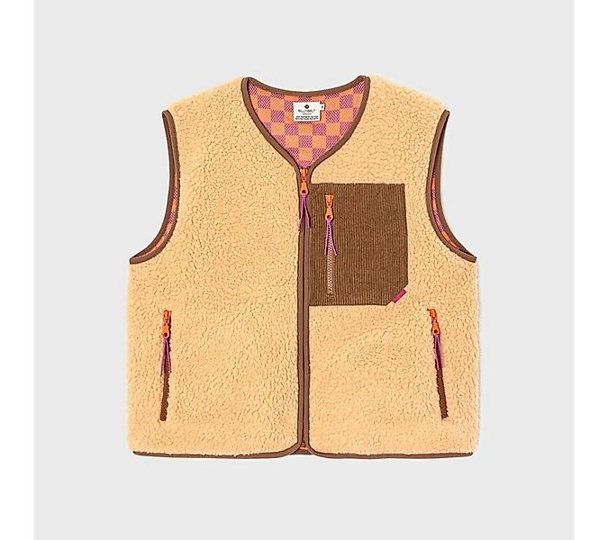 suebidou Fleeceweste Stylishe Sherpa Teddyfell Damen Weste mit Farbakzenten günstig online kaufen