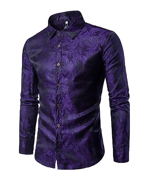 Allthemen Langarmhemd Herren Paisley Freizeithemd mit floralem Muster dünne günstig online kaufen