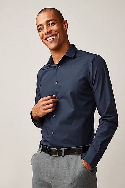 Next Langarmhemd Pflegeleichtes Slim Fit Hemd mit Sportmanschetten (1-tlg) günstig online kaufen