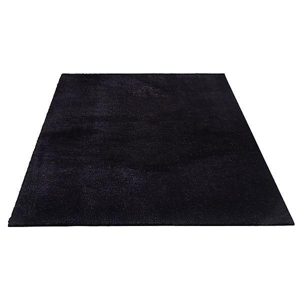 Floornovo Hochflor Teppich Schwarz Einfarbig 110 x 60 cm günstig online kaufen