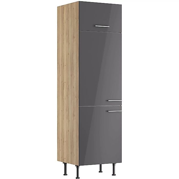 Optifit Hochschrank für Kühlschrank Jonte984 60 cm Anthrazit-Wildeiche günstig online kaufen