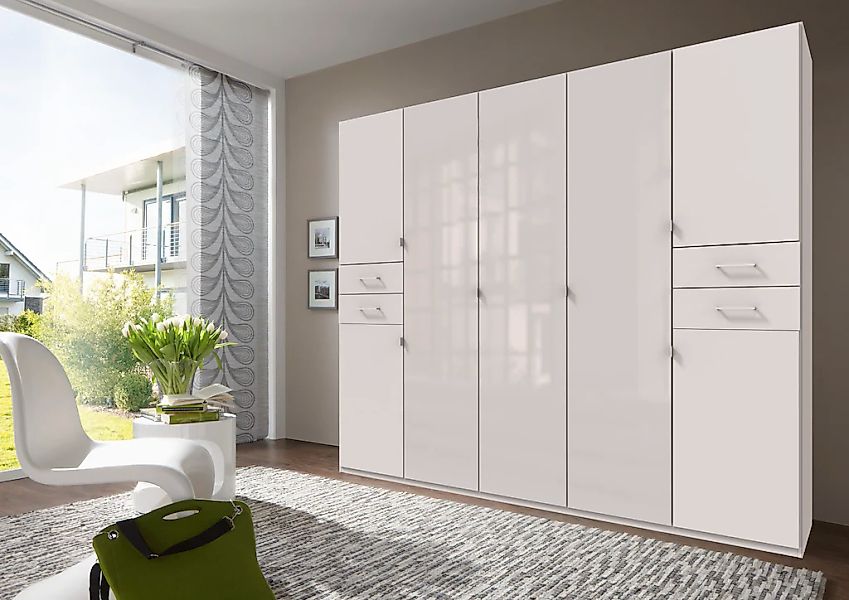 Wimex Drehtürenschrank "Danzig", mit Schubladen auf bequemer Höhe, mit Glas günstig online kaufen