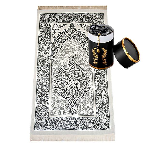 TeppichHome24 Teppich Gebetsteppich Grau 65 x günstig online kaufen