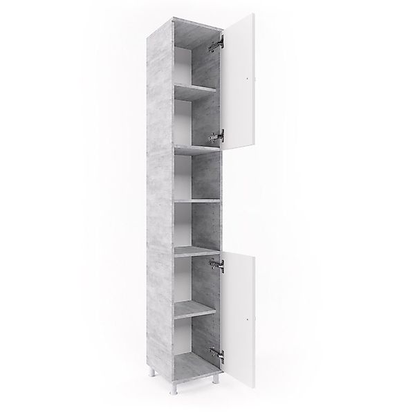 Vicco Hochschrank Fynn, Weiß/Beton, 30 x günstig online kaufen
