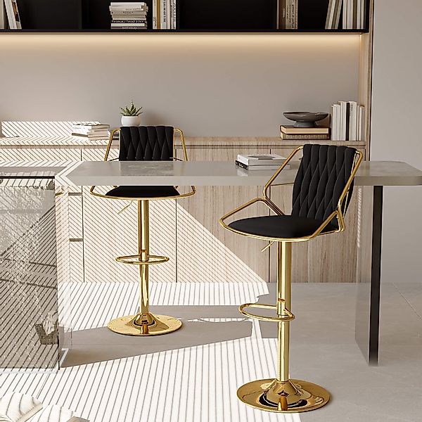 Furnishings Home Barhocker 2er-Set Samtstuhl Hebestuhl günstig online kaufen