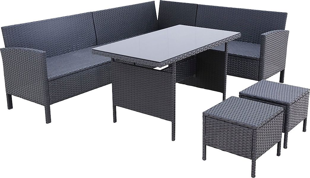 KONIFERA Gartenlounge-Set Manhatten, Gartenmöbel Set, (Set, 18-tlg., Ecklou günstig online kaufen
