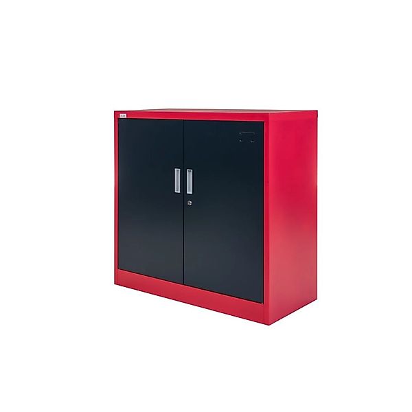 Jet-Line Stahlschrank Kiew in Anthrazit-Rot 90 x 40 x 90 cm mit Abschließba günstig online kaufen