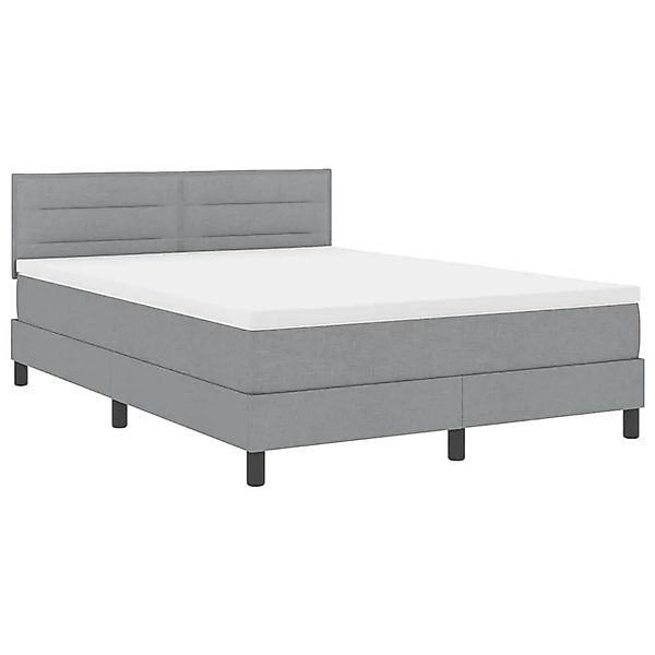 vidaXL Boxspringbett mit Matratze Hellgrau 160 x 200 cm Stoff 3342142 günstig online kaufen