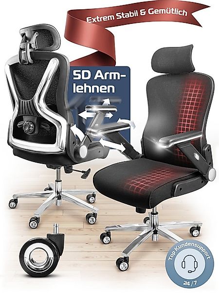 CLOUVOU Bürostuhl Ergonomisch, Schreibtischstuhl bis 150 kg - Testsieger (P günstig online kaufen