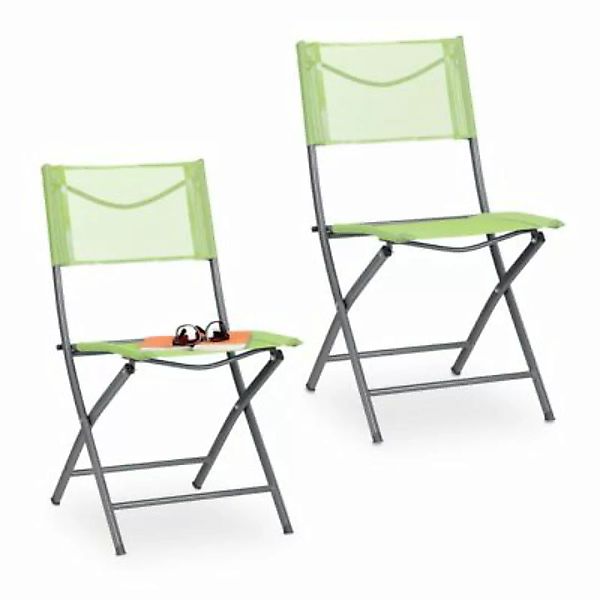 relaxdays Klappbarer Gartenstuhl 2er Set grün günstig online kaufen
