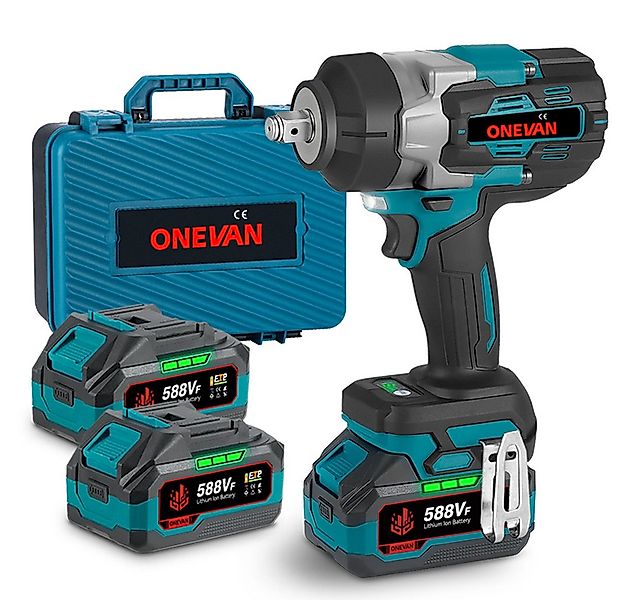 ONEVAN Akku-Schlagschrauber 2800 Nm 1/2" Bürstenloser Schlagschrauber mit 2 günstig online kaufen