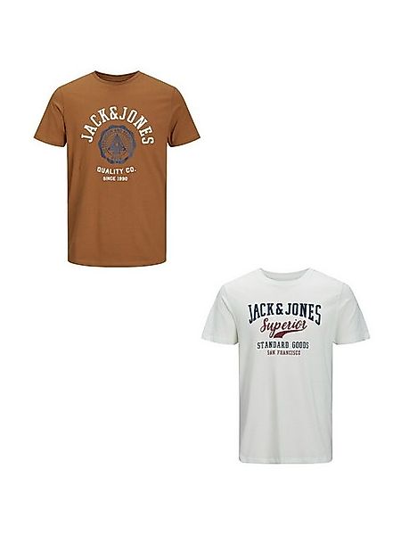 Jack & Jones T-Shirt 2-er Stück Pack Logo T-Shirts Rundhals Shirt JJELOGO ( günstig online kaufen