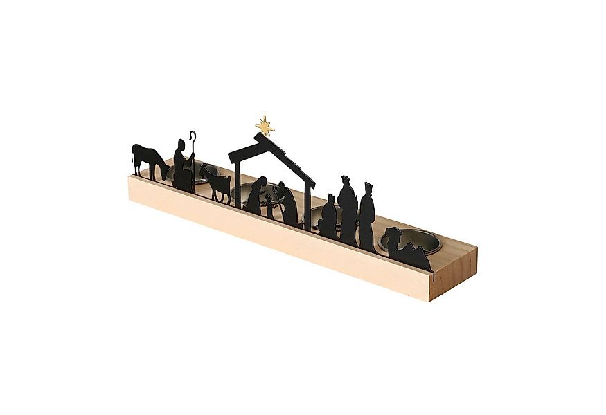 Spetebo Teelichthalter Krippen Figuren schwarz (Kerzenhalter, 1 St., für 4 günstig online kaufen