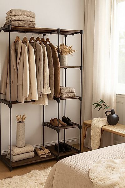 moebel-direkt-online Kleiderschrank Stahlrohrgestell mit Kunstoffböden (Kom günstig online kaufen