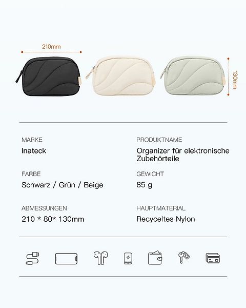 Inateck Taschenorganizer Leicht Kabeltasche Elektronik Organizer, Zubehör R günstig online kaufen