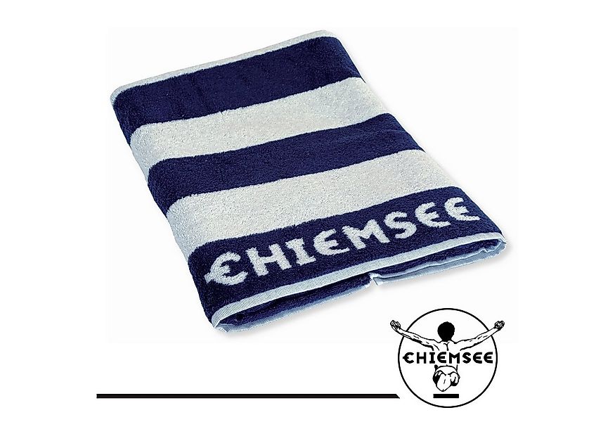 Chiemsee Saunatuch 100% Baumwolle, 80 x 200 cm, Frottier, gestreift, Logo-S günstig online kaufen