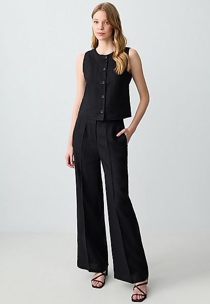 Jimmy Key Leinenhose Leinenhose mit hoher Taille und weitem Bein und entspa günstig online kaufen