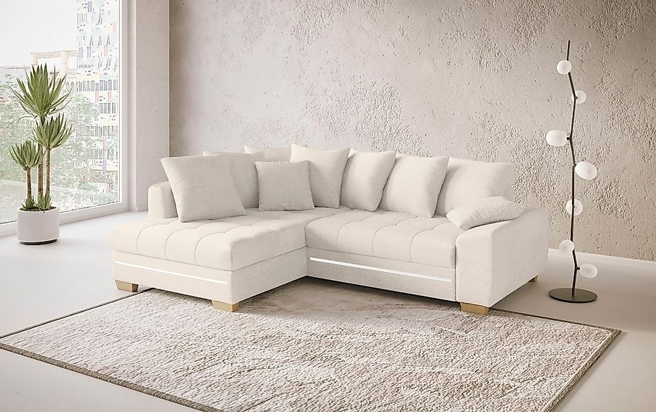 Mr. Couch Ecksofa »Nikita II, L-Form«, mit Kaltschaum, RGB-LED Beleuchtung, günstig online kaufen