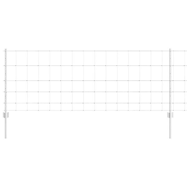 vidaXL Zaun mit Pfosten Silber 0,8 x 100 m Stahl 3337165 günstig online kaufen