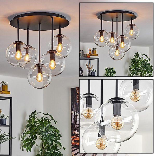 hofstein Deckenleuchte Deckenlampe aus Metall/Glas in günstig online kaufen