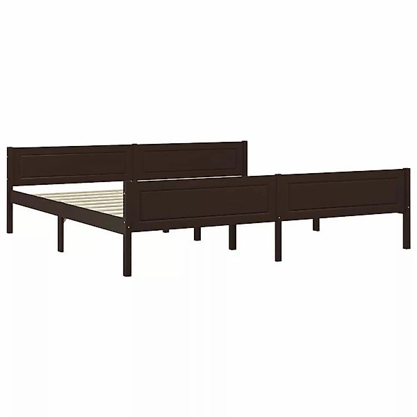 Massivholzbett Kiefer Dunkelbraun 200x200 Cm günstig online kaufen