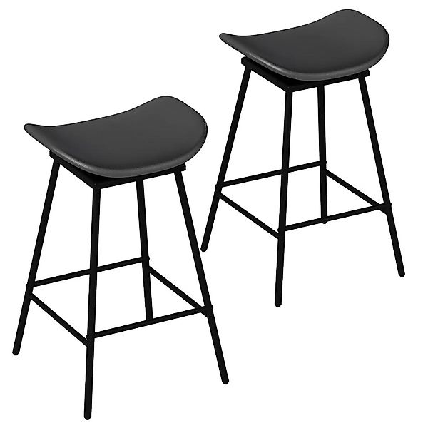Costway Barhocker 2er Set 360° Drehbar 71,5 cm Holz Schwarz günstig online kaufen