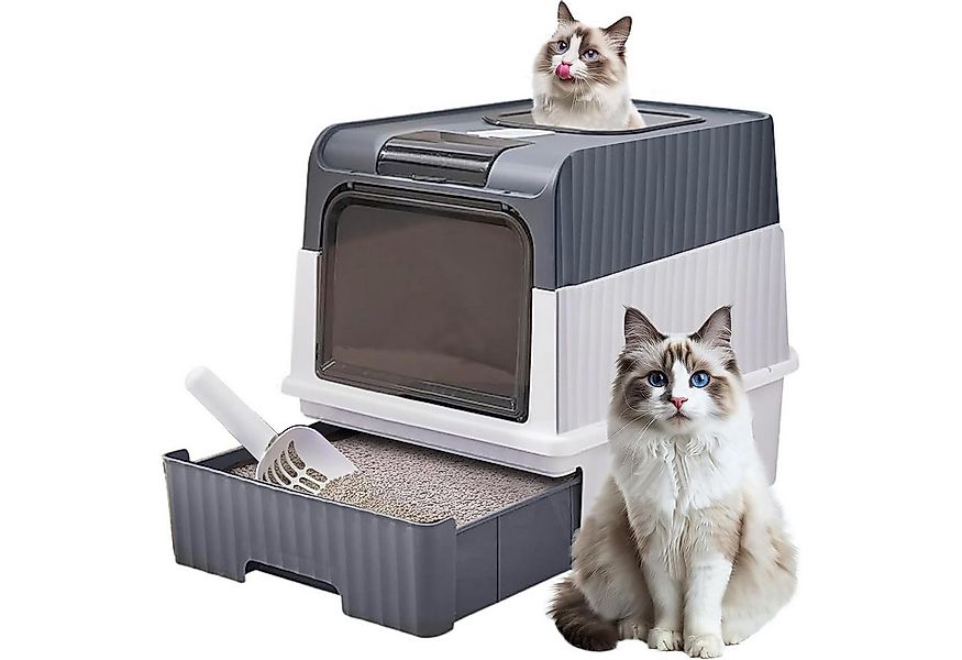 HEYHIPPO Katzentoilette Große faltbare Katzentoilette mit Deckel, Schaufel günstig online kaufen