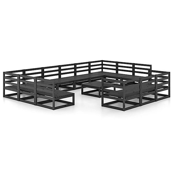 vidaXL 14-tlg Garten-Lounge-Set Massivholz Kiefer Modell 2 günstig online kaufen