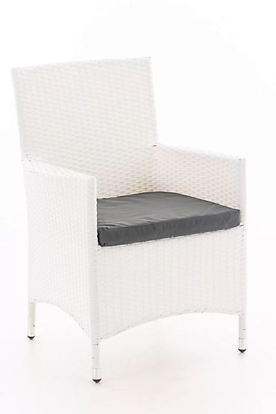 Polyrattan Stuhl Julia-weiß_flach-Eisengrau günstig online kaufen