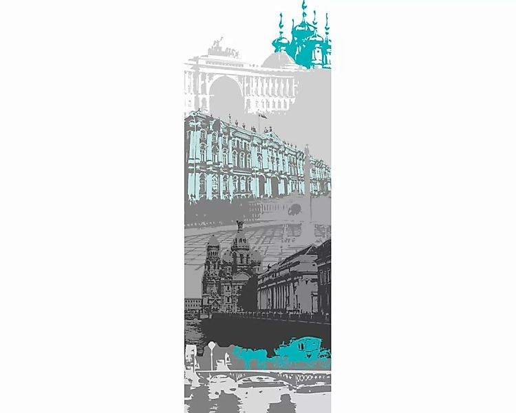Dekopanel "St. Petersburg" 1,00x2,80 m / Glattvlies Perlmutt günstig online kaufen