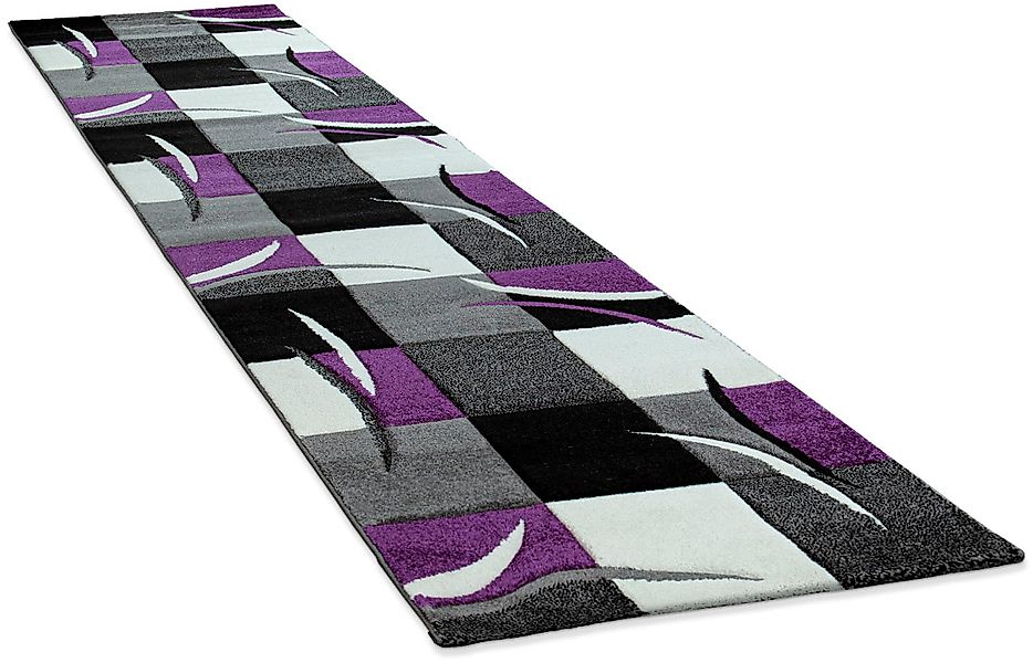 Paco Home Teppich »Diamond 665«, rechteckig, 17 mm Höhe, Karo Muster, 3D-De günstig online kaufen