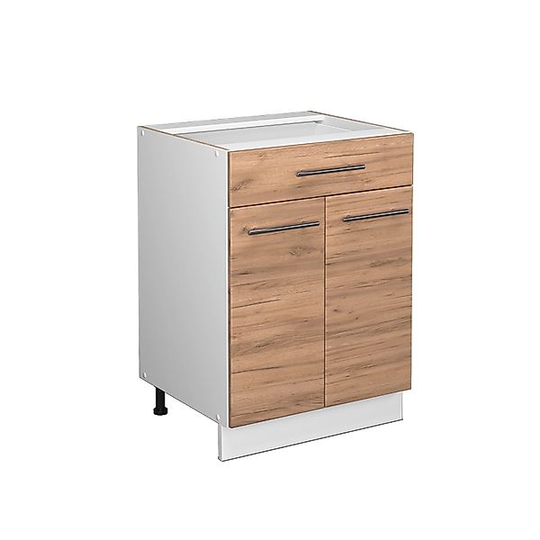 Vicco Küchenunterschrank Fame-Line Goldkraft Eiche/Weiß 60 cm mit Schublade günstig online kaufen