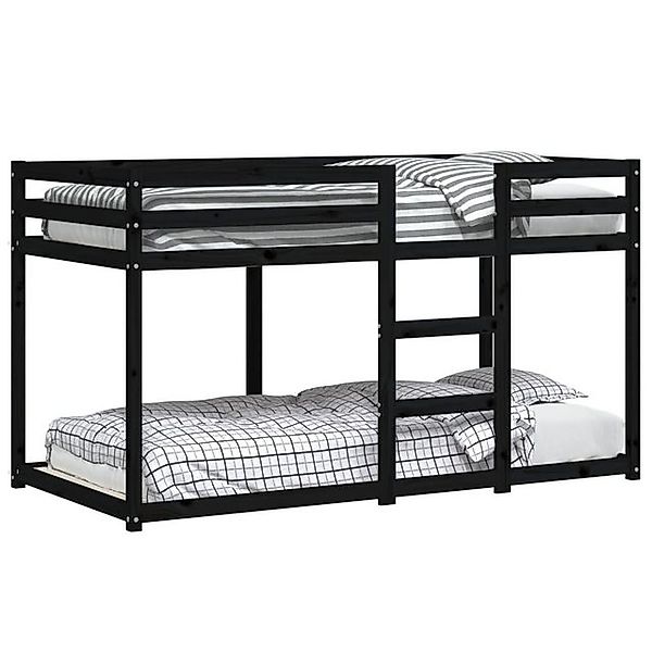 vidaXL Bett Etagenbett Schwarz 90x190 cm Massivholz Kiefer günstig online kaufen