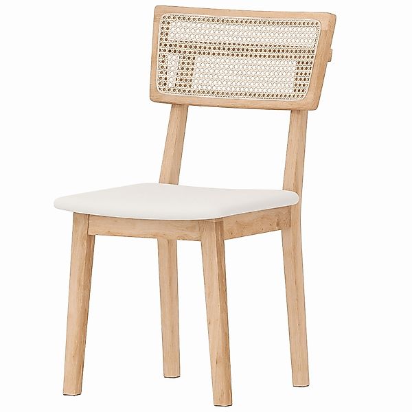 HOMCOM Esszimmerstuhl Küchenstuhl mit Rattan-Rückenlehne, Polsterstuhl mit günstig online kaufen
