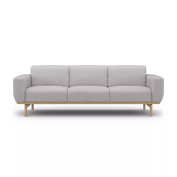 Sit with us - Air 3-Sitzer Sofa mit Eichengestell - hellgrau/Stoff Nobile/B günstig online kaufen