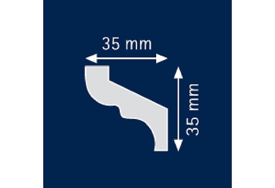 PROVISTON Stuckleiste Polystyrol, 35 x 35 x 2000 mm, Weiß, Deckenleiste, Kl günstig online kaufen
