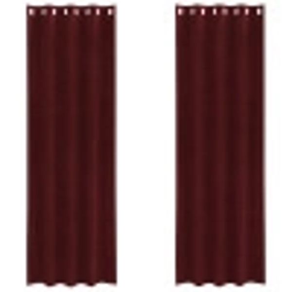 vidaXL Vorhänge 2 Stk Weinrot 140 x 225 cm Samt 4107300 günstig online kaufen