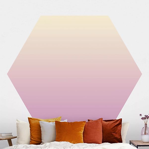 Hexagon Mustertapete selbstklebend Farbverlauf Creme günstig online kaufen