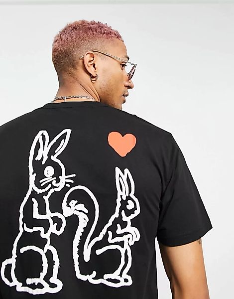 Vans – Summer of Love – T-Shirt mit Rückenprint in Schwarz günstig online kaufen
