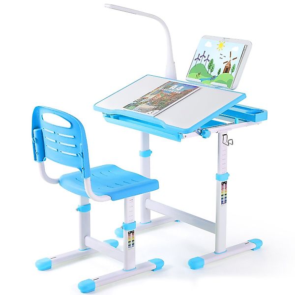 TLGREEN Kinderschreibtisch,Schülerschreibtisch mit Lampe,Höhenverstellbarer günstig online kaufen