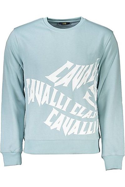 Cavalli Class Sweatshirt Herren Langarm-Sweatshirt Blau mit Druck und günstig online kaufen