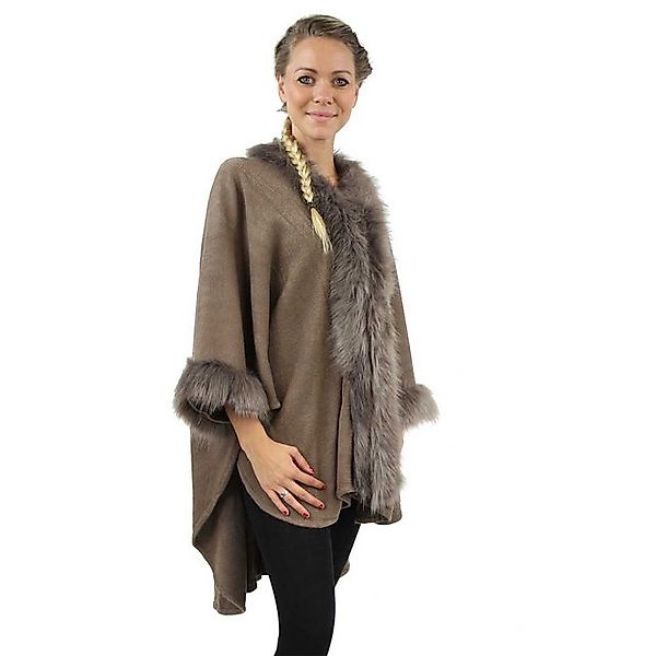 Antonio Strickponcho Antonio Poncho Fell Taupe günstig online kaufen