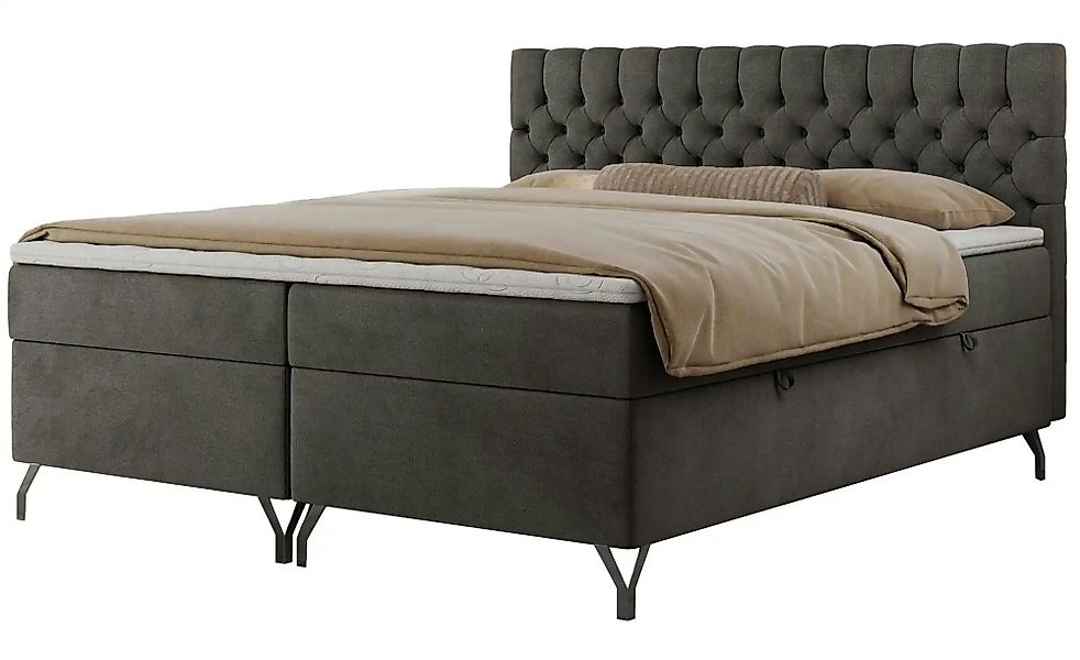 Boxbett mit Bettkasten Grimaldi ¦ grau ¦ Maße (cm): B: 144 H: 115 Betten > günstig online kaufen