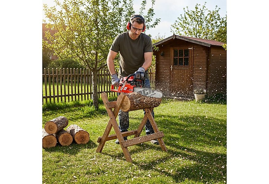 Hecht Benzin-Kettensäge 45 Set mit Helm und Ersatzkette, 47 cm Schwertlänge günstig online kaufen