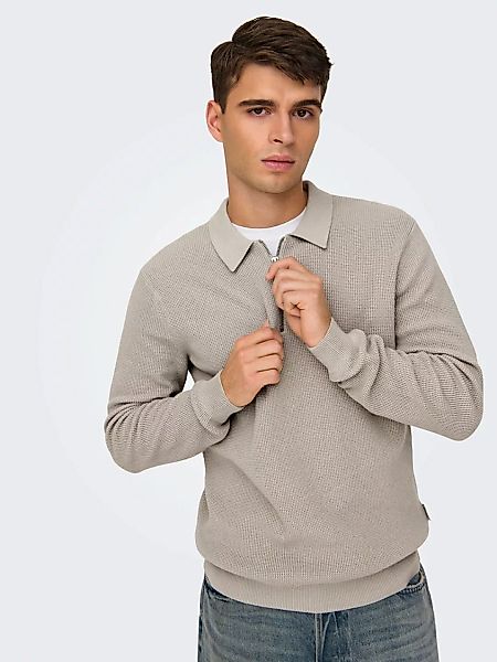 ONLY & SONS Polokragenpullover "ONSMATTEO LS ZIP POLO" günstig online kaufen