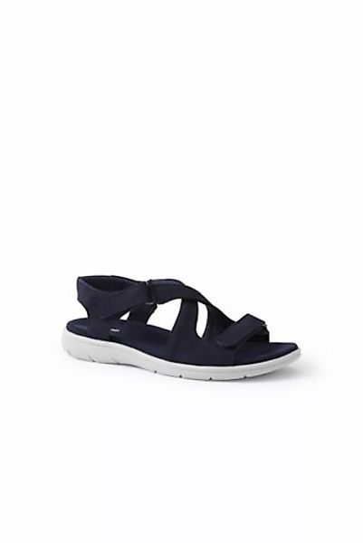 Komfort-Sandalen aus Veloursleder, Damen, Größe: 42.5 Normal, Blau, by Land günstig online kaufen