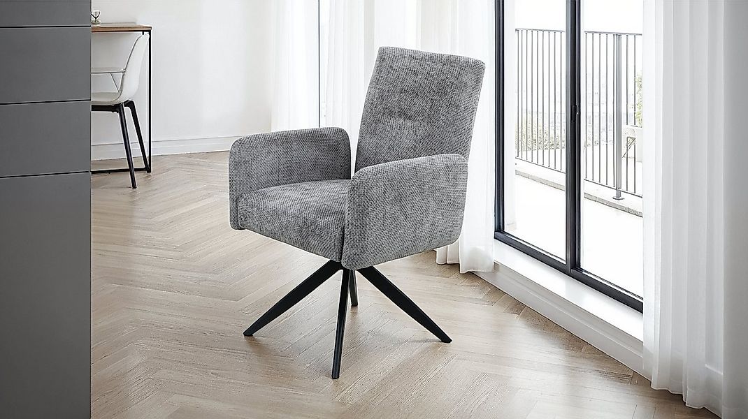Massivart® Polsterstuhl drehbar, Esszimmerstuhl, Taschenfederkern, mit Arml günstig online kaufen