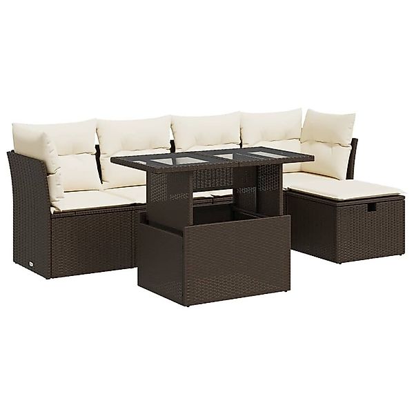 vidaXL Gartenlounge-Set 6-tlg. Garten-Sofagarnitur mit Kissen günstig online kaufen